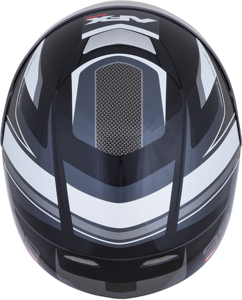 Bill's Exhausts AFX FX-99 recurve helmet in black and white, XL size, featuring a sleek design and aerodynamic shape.