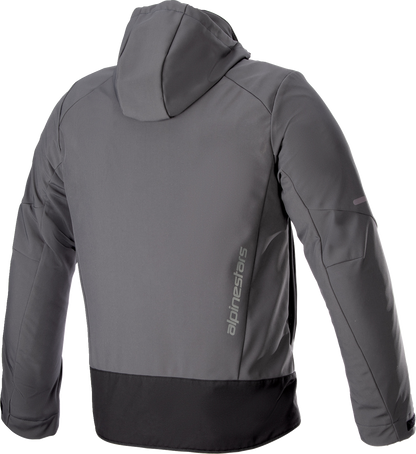 Alpinestars Neo waterproof jacket in gray and black, medium size, featuring a sleek design and waterproof fabric for outdoor protection.