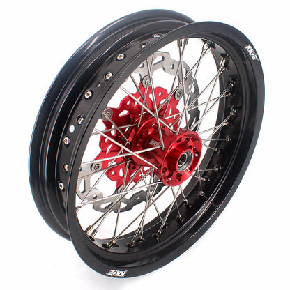 KKE 3.5 & 4.25 Cush Drive Supermoto Rims For HONDA XR650R 2000-2008 Red & Black