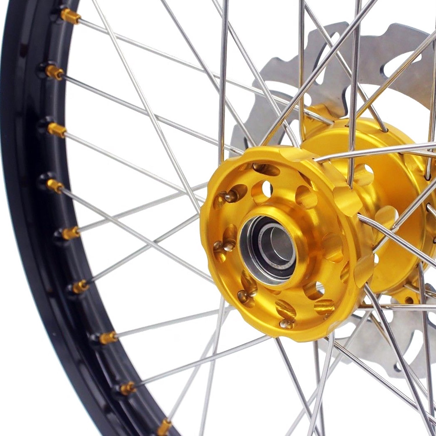 KKE 21 & 19 MX Rims for Suzuki RMZ250 2007-2024 RMZ450 2005-2024 Gold Nipple - Howling Moto