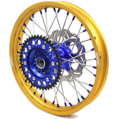 KKE 21"&18" Enduro Dirtbike Casting Wheels For YAMAHA YZ125 YZ250 1999-2016 YZ250F YZ450F 2003-2015 Gold Rim With Disc - Howling Moto