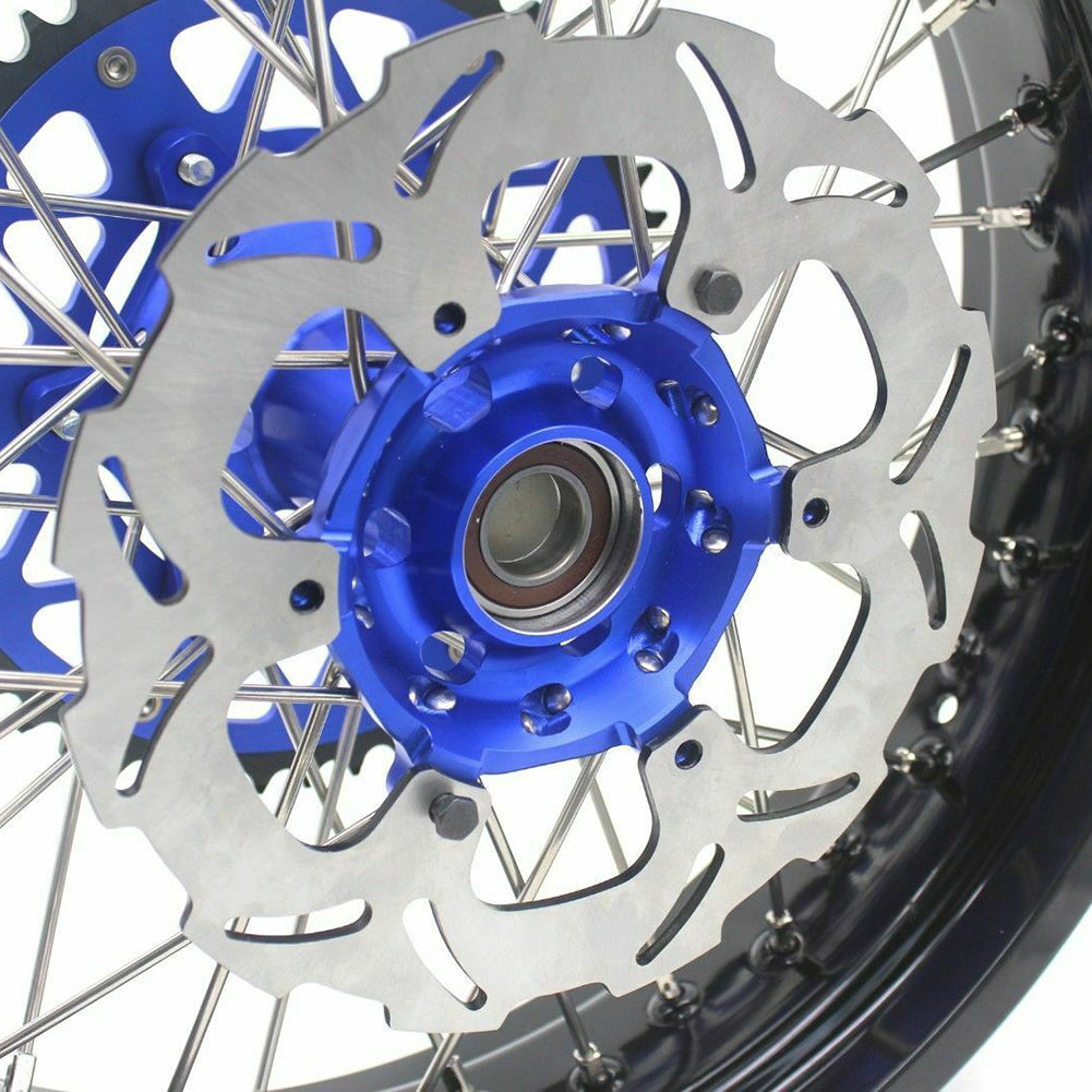 KKE 3.5/4.25*17inch For KAWASAKI KX250F KX450F 2006-2018 Supermoto Rims With Disc&Sprocket Blue - Howling Moto