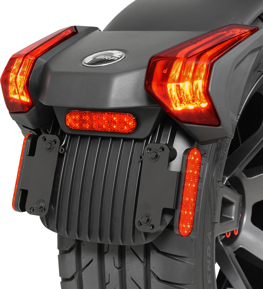 Red SHOW CHROME engine marker light by Bill's Exhausts, designed for vehicle lighting and visibility.