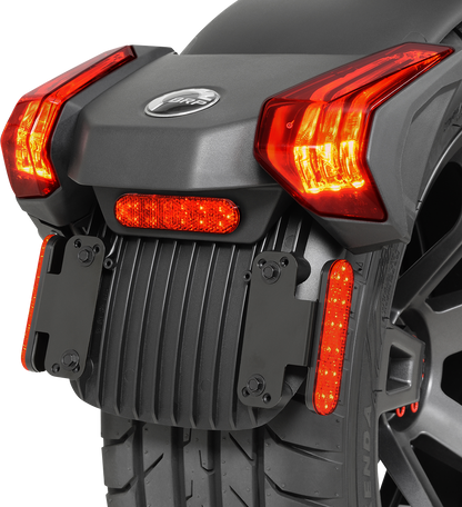 Red SHOW CHROME engine marker light by Bill's Exhausts, designed for vehicle lighting and visibility.