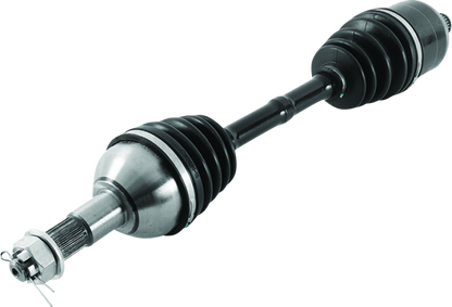 QuadBoss replacement axle for Can-Am Outlander 1000 6x6, showing the metal axle shaft and components for ATV repair.