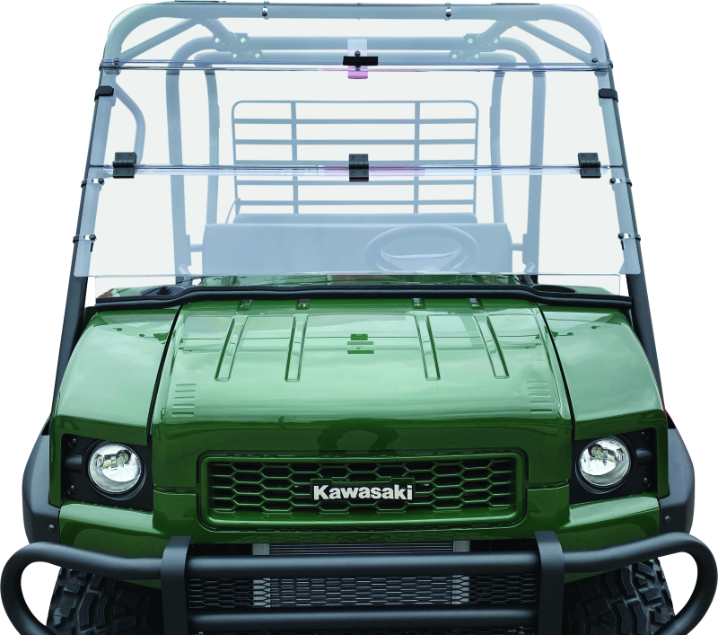 QuadBoss KAF620 Mule 4010 folding windshield for Kawasaki Mule 4010 4x4, clear protective windshield with foldable design