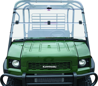 QuadBoss KAF620 Mule 4010 folding windshield for Kawasaki Mule 4010 4x4, clear protective windshield with foldable design
