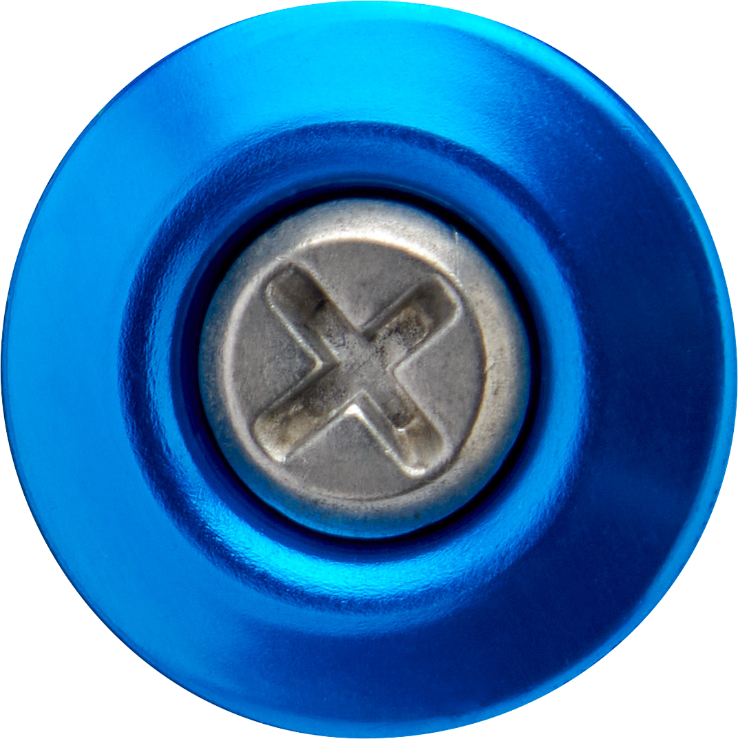 BILTWELL Gen 2 Hardware Kit SS Screw with blue baseplate for helmets, part of Bill's Exhausts helmet accessories.