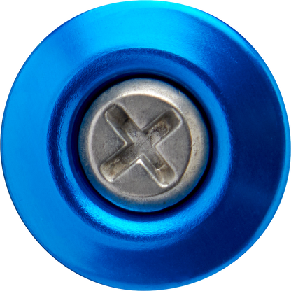BILTWELL Gen 2 Hardware Kit SS Screw with blue baseplate for helmets, part of Bill's Exhausts helmet accessories.