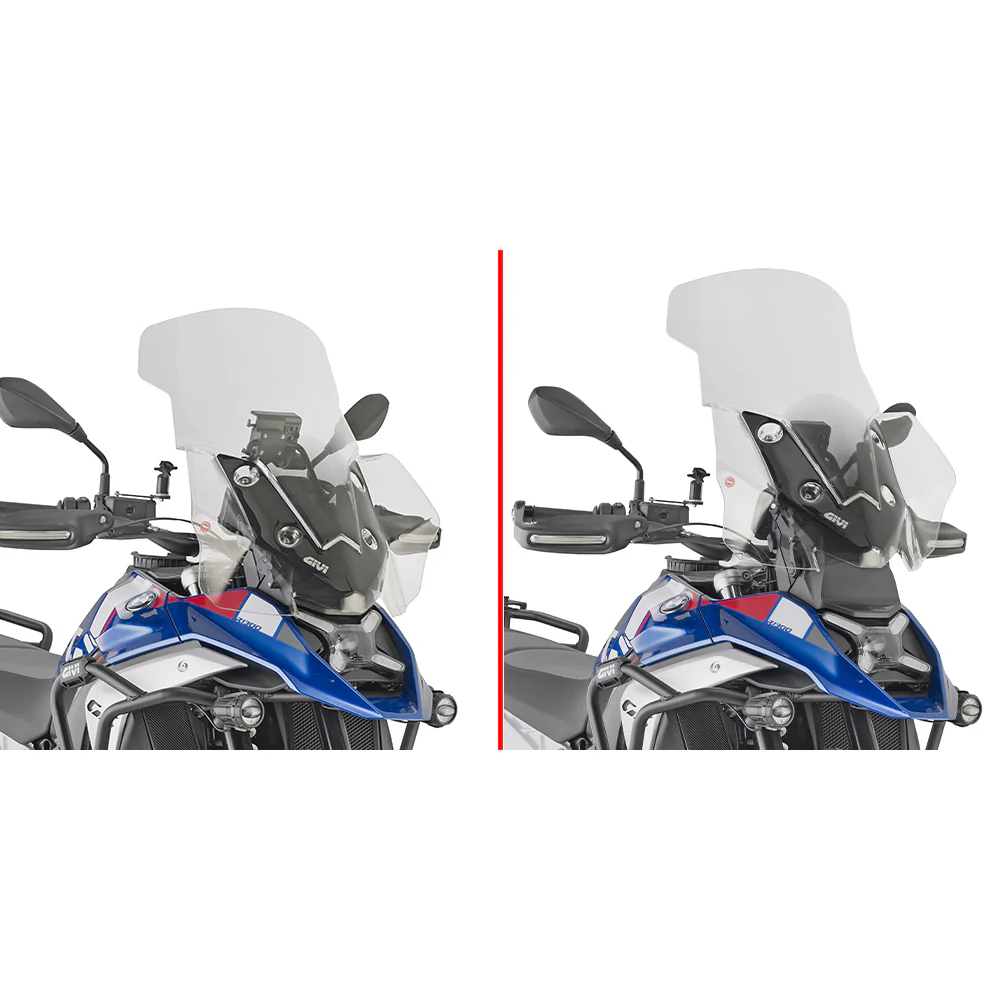 GIVI D5144ST clear motorcycle windshield for BMW, providing optimal wind protection and a sleek replacement design