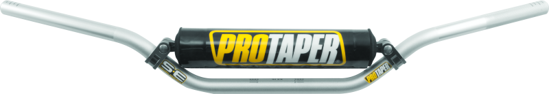 Silver ProTaper SE KX high handlebar for motocross bikes, showcasing the durable, lightweight aluminum construction.