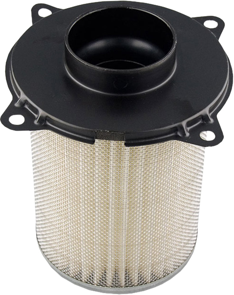 Hiflofiltro HFA3803 air filter for high-performance engines, showing the clean, rectangular filter with pleated filtering material.