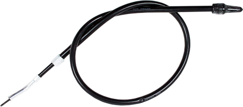 Motion Pro black vinyl speedo cable, OEM-quality replacement, with connectors and protective housing visible in the image.