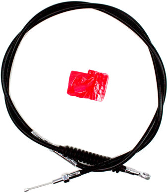 Motion Pro black vinyl clutch cable with chrome fittings, durable motorcycle part with premium chrome accents.