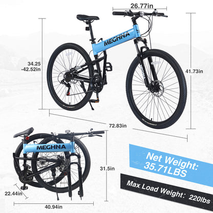 Hycline Meghna XM2 29-inch folding bicycle parked outdoors, showcasing its compact frame and modern design.
