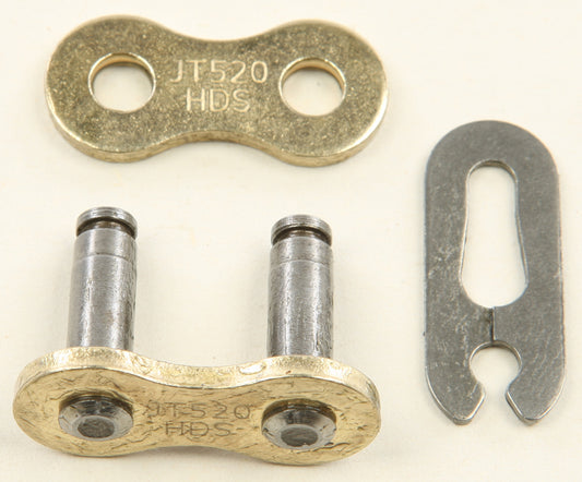 JT Master Link HDS Clip 520 in gold and black, featuring durable metal construction and secure fastening for heavy-duty applications.