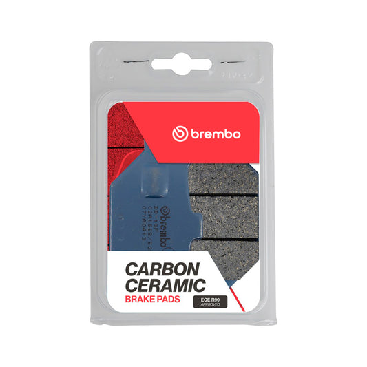 Brembo OE Powersports Yamaha GX 80-85 front right 250cc brake pad for Powersports vehicles, showing the brake pad's design and size.