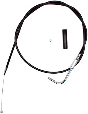Black vinyl throttle cable by Motion Pro, precision OEM fit for motorcycle control and smooth throttle operation.