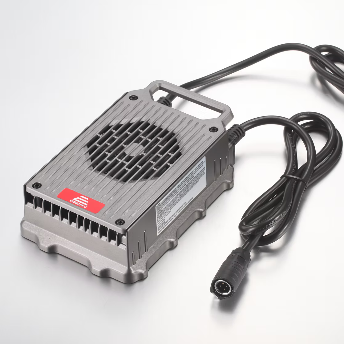 E Ride Pro 2nd Gen Charger, compact and sleek electric vehicle charger with LED indicator, designed for fast and reliable charging.