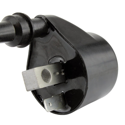 RM STATOR external ignition coil part RM06158, showing a close-up of the plug-and-play replacement coil with wiring connector.
