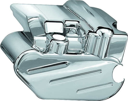 Chrome Kuryakyn rear caliper cover for Suzuki M109R motorcycle, 2006-2017, with sleek, polished finish and detailed branding.