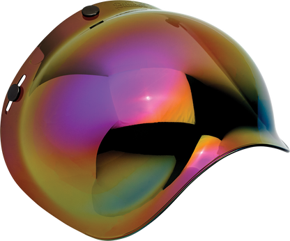 BILTWELL Bubble Shield Rainbow Mirror helmet parts by Bill's Exhausts, featuring a colorful reflective visor for motorcycle helmets.