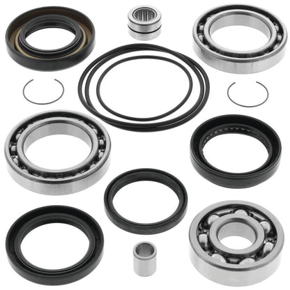 QuadBoss rear differential bearing and seal kit for Honda TRX300 FourTrax (1988-1993), showing components in a sealed package.
