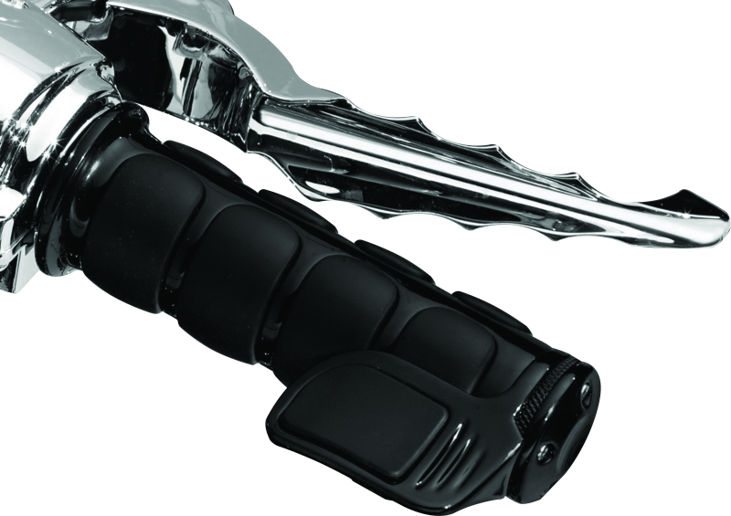 Kuryakyn Contoured ISO Throttle Boss in black installed on a powersports vehicle handlebar for improved throttle control.