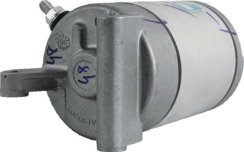 QuadBoss starter motor for Polaris ACE 500 and Sportsman 570, part #402305, showing the compact electric motor with mounting components.