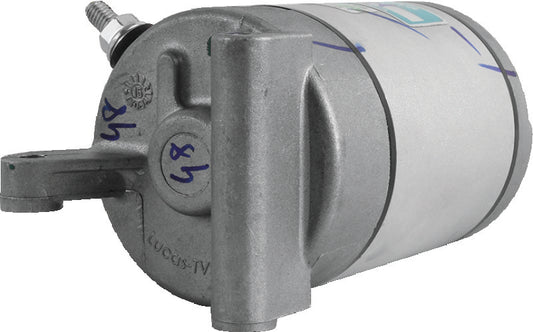 QuadBoss starter motor for Polaris ACE 500 and Sportsman 570, part #402305, showing the compact electric motor with mounting components.