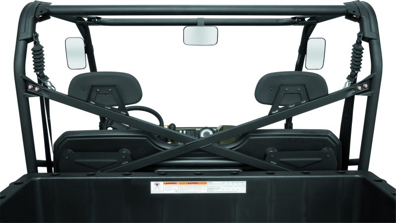 QuadBoss universal rear and side view mirror for powersports vehicles, showing the adjustable mirror and mounting arm.