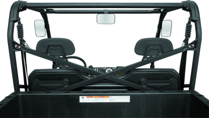 QuadBoss universal rear and side view mirror for powersports vehicles, showing the adjustable mirror and mounting arm.