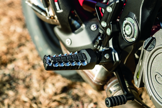 Black Kuryakyn splined adapter for 2019 Indian FTR 1200 and FTR 1200 S motorcycle, designed for secure attachment.