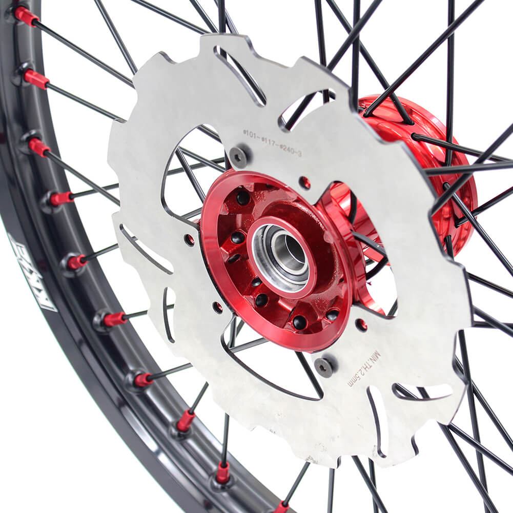 KKE 21 & 19 Cast Wheels for HONDA CR125R 96-97 CR250R 1996 CR500R 96-01 Black Spoke Disc - Howling Moto
