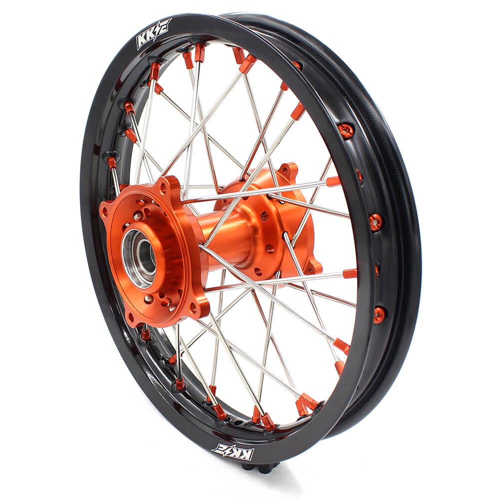 KKE 17"*1.4/14"*1.6 Kid's Big Wheels Rims Fit KTM SX 85 2003-2020 Orange Nipples - Howling Moto