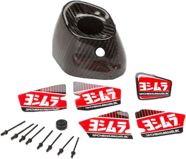 YOSHIMURA Yoshimura End Cap Cover Kit for RS9 and RS9T motorcycle exhaust, right side, model YM9-CFC-R-1-K-1, close-up view
