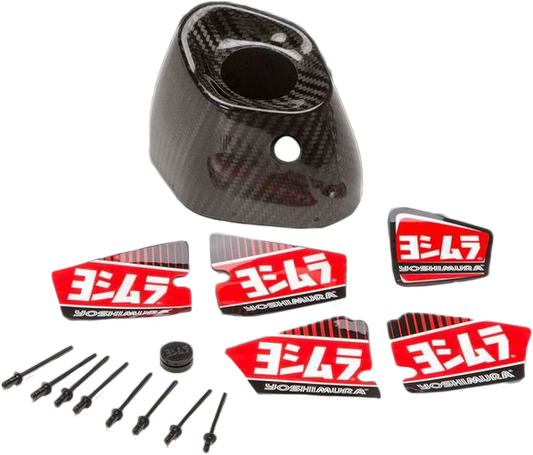 YOSHIMURA Yoshimura End Cap Cover Kit for RS9 and RS9T motorcycle exhaust, right side, model YM9-CFC-R-1-K-1, close-up view