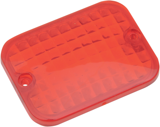Red rectangular replacement lens for motorcycle lights, designed by DRAG SPECIALTIES, with part number 165176.