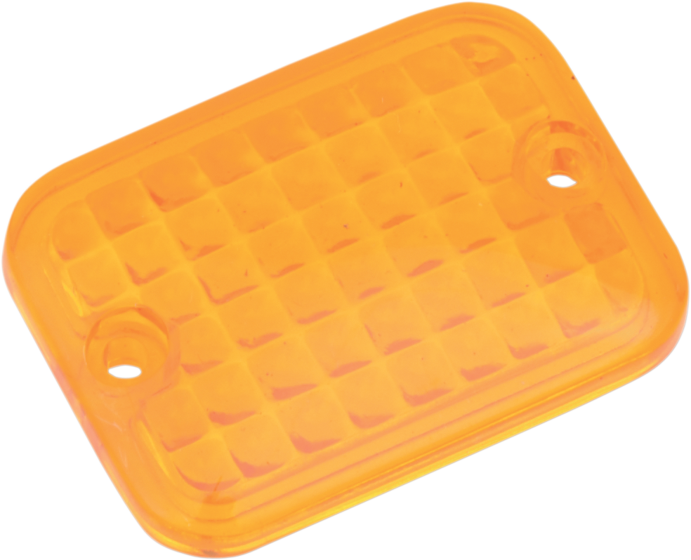 DRAG SPECIALTIES replacement mini rectangular amber lens for motorcycle lights, featuring a clear amber color and rectangular shape.