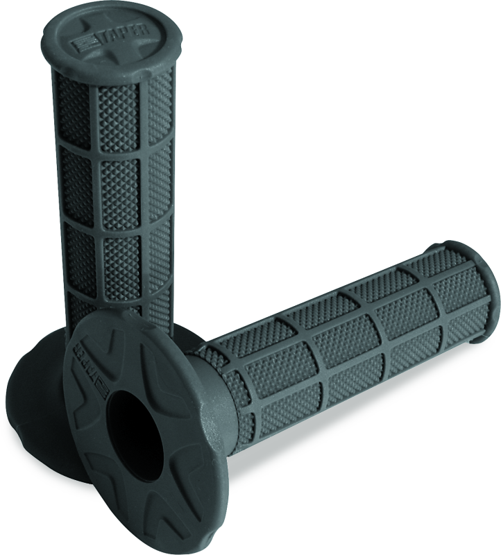 Dark gray ProTaper Full Waffle Grips Medium for motorcycle handlebars, designed for speed and strength, by Bill's Exhausts.