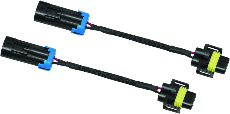 Kuryakyn passing lamp adapters for Indian motorcycles, showing easy plug-and-play installation on 2014-2018 models, with wiring connectors.