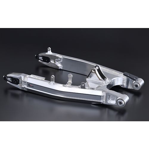 G-Craft standard length swingarm for 2022+ Honda Grom motorcycle, shown in black with mounting details