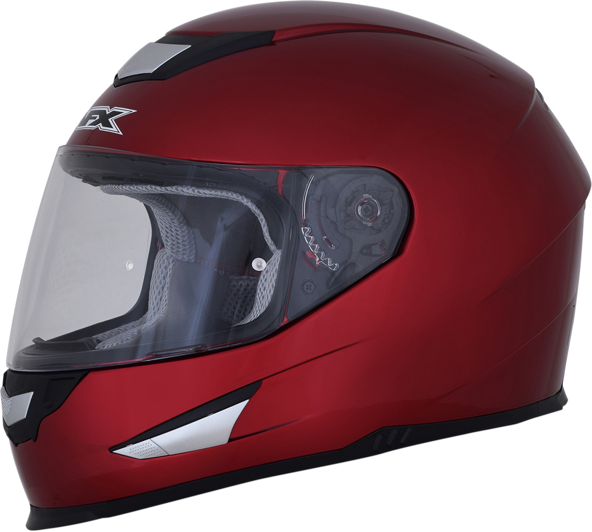 Bill's Exhausts AFX FX-99 helmet in wine red, XS size, with a sleek, aerodynamic helmet design and adjustable strap.