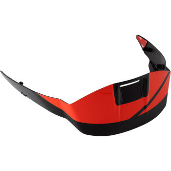 Alpinestars Supertech R10 helmet spoiler in black, carbon, white, and red with standard element, designed as a helmet accessory.