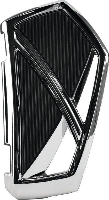 Kuryakyn Phantom Passenger Floorboards for Harley-Davidson 2008-2009, featuring black rubber grips and chrome mounting brackets.