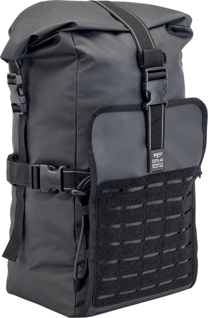 Black BILTWELL EXFIL-60 Dry Bag Gen 2 designed for outdoor gear storage, featuring durable waterproof material and secure closure.