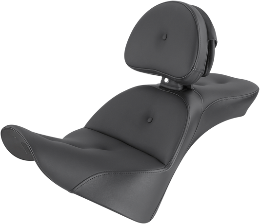 Bill's Exhausts SADDLEMEN Explorer Road Sofa Seat with backrest, designed for motorcycle comfort and style.