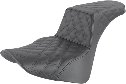 SADDLEMEN Step-Up Seat - Full Lattice Stitch - Black 818-33-175