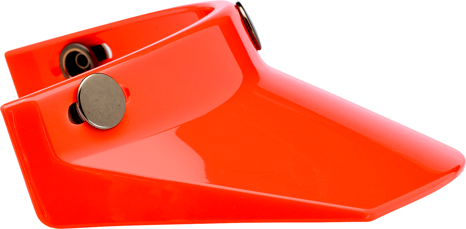 Orange BILT WELL Moto 3-Snap visor for helmets, compatible with 2002-565 models, featuring clear, durable construction.