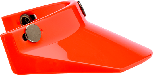 Orange BILT WELL Moto 3-Snap visor for helmets, compatible with 2002-565 models, featuring clear, durable construction.